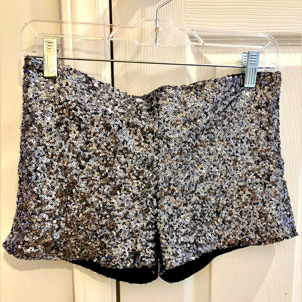 Alythea midnight blue sequin shorts